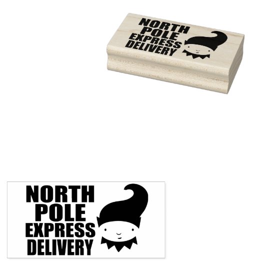 North Pole Express levering Elf Rubberstempel (Gestempeld)