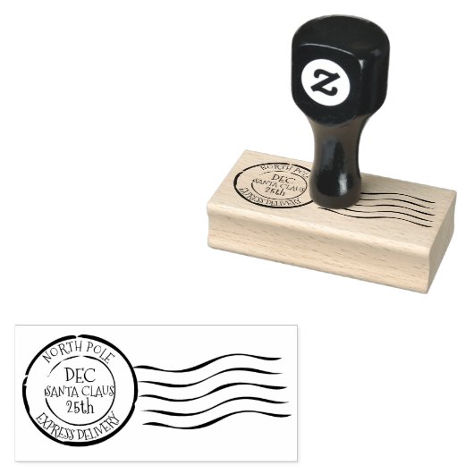 North Pole Express levering Kerstman Rubberstempel (Gestempeld)