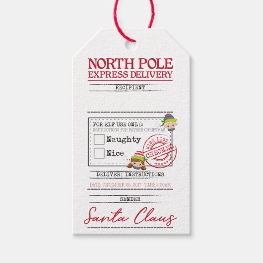 North Pole Express levering - Label Cadeaulabel (Voorkant)
