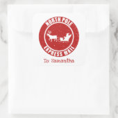 North Pole Express Mail Cadeaus van Kerstmis Vierkante Sticker (Tas)