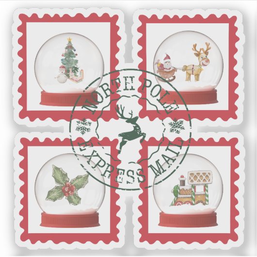 North Pole Express Mail – Christmas Sticker  (Voorkant)