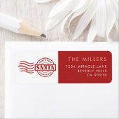 North Pole Express Mail Classic Rood Modern Minima Etiket (Insitu)