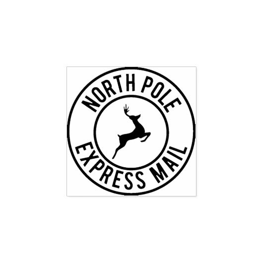 North Pole Express Mail Rendier Leveringsstempel Rubberstempel (Afrduk)