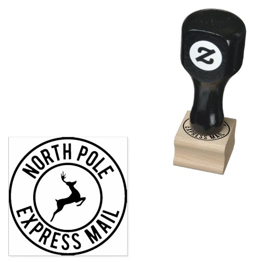 North Pole Express Mail Rendier Leveringsstempel Rubberstempel (Gestempeld)