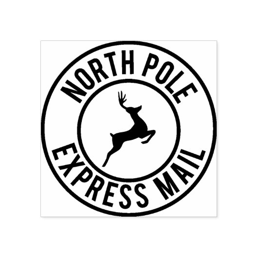 North Pole Express Mail Rendier Leveringsstempel Rubberstempel (Afrduk)