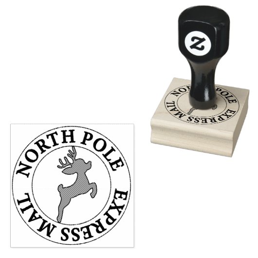 North Pole Express Mail rendieren Rubberstempel (Gestempeld)