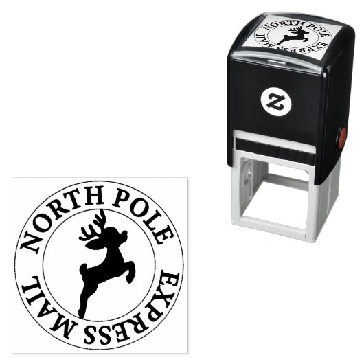 North Pole Express Mail rendieren Zelfinktende Stempel (In situ)