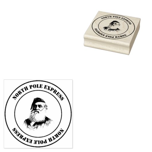 North Pole Express Mail Stamp met Kerstman Rubberstempel (Gestempeld)