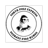 North Pole Express Mail Stamp met Kerstman Rubberstempel (Afrduk)