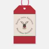 North Pole Express Rendier Rudolph Gift Label Cadeaulabel (Voorkant)