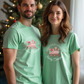 North Pole Express Roze Trein Familie Kerstmis Tri-Blend Shirt