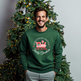 North Pole Express Roze Trein Familie Kerstmis Trui
