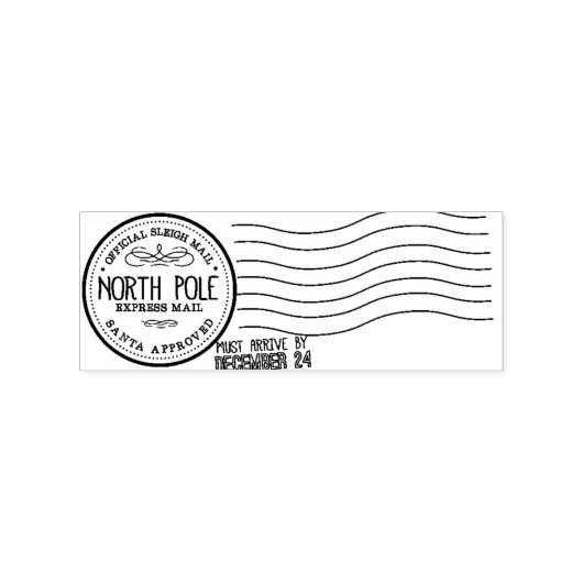 North Pole Express Santa Mail Stamp Rubberstempel (Afrduk)