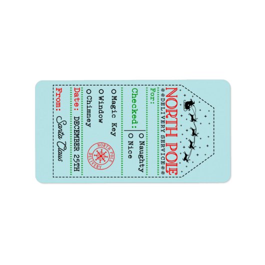 North Pole Express: Special Delivery Tag Etiket (Voorkant)