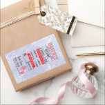 North Pole Express: Special Delivery Tag Rechthoekige Sticker<br><div class="desc">Evoke the magic of the North Pole with our custom-designed delivery tag. Perfect for adding a whimsical touch to your holiday gifts, this tag is adorned with festive imagery and customizable elements. Whether it's for Santa's special deliveries or a unique touch to your own presents, our North Pole Delivery Tag...</div>