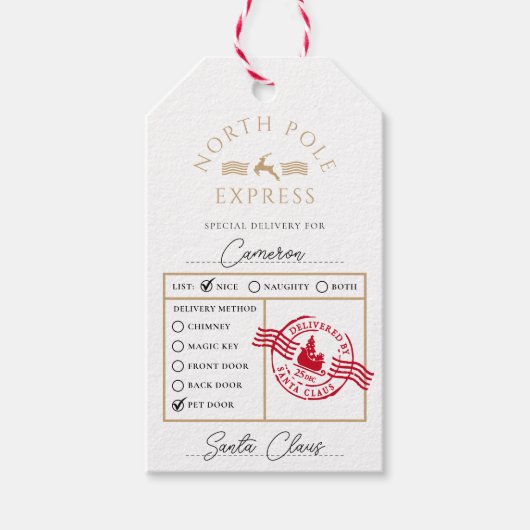 North Pole Express Speciale levering Cadeaulabel (Voorkant)