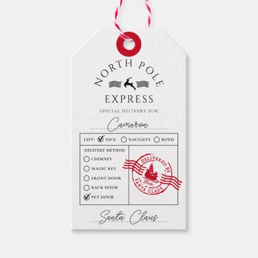 North Pole Express Speciale levering Cadeaulabel (Voorkant)