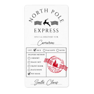 North Pole Express Speciale levering Etiket