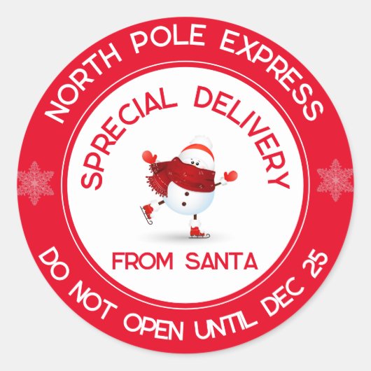 North Pole Express Speciale levering Ronde Sticker (Voorkant)