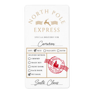 North Pole Express Speciale Leveringsgeschenk Stic Etiket
