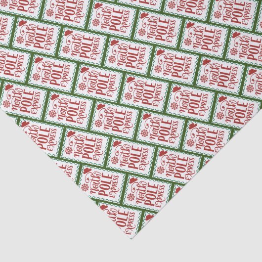 North Pole Express Stamp Tissue Paper Tissuepapier (Detail)