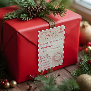 North Pole Express trein bezorgservice pakket Rechthoekige Sticker