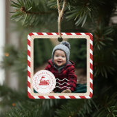 North Pole Express trein eerste kerstfoto Metalen Ornament