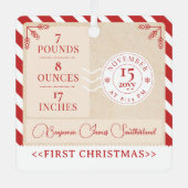 North Pole Express trein eerste kerstfoto Metalen Ornament (Voorkant)