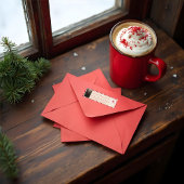 North Pole Express treinkaartje Kerstfoto Etiket