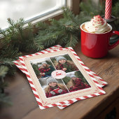 North Pole Express treinkaartje Kerstfoto Feestdagenkaart