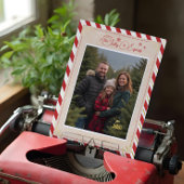 North Pole Express treinkaartje Kerstfoto Folie Feestdagenkaart