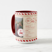 North Pole Express treinkaartje Kerstfoto Mok (Voorkant links)