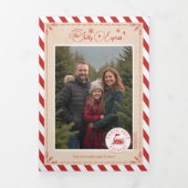 North Pole Express treinkaartje Kerstfoto's Drieluik Wenskaart (Cover)