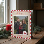 North Pole Express treinkaartje Kerstfoto's Drieluik Wenskaart