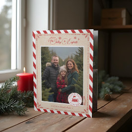 North Pole Express treinkaartje Kerstfoto's Drieluik Wenskaart