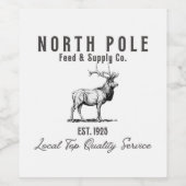 North Pole Feed & Supply Co. Set van 6 Wijnlabels Wijn Etiket (Enkel label)