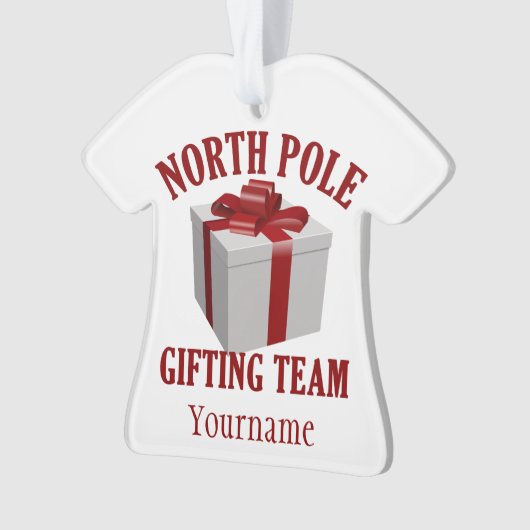 North Pole Gifting Team aangepaste ornament (voorkant)