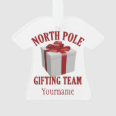 North Pole Gifting Team aangepaste ornament (achterkant)