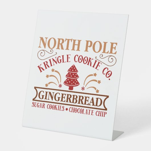 North Pole Gingerbread Company Reclamebord Met Voetstuk (Voorkant)