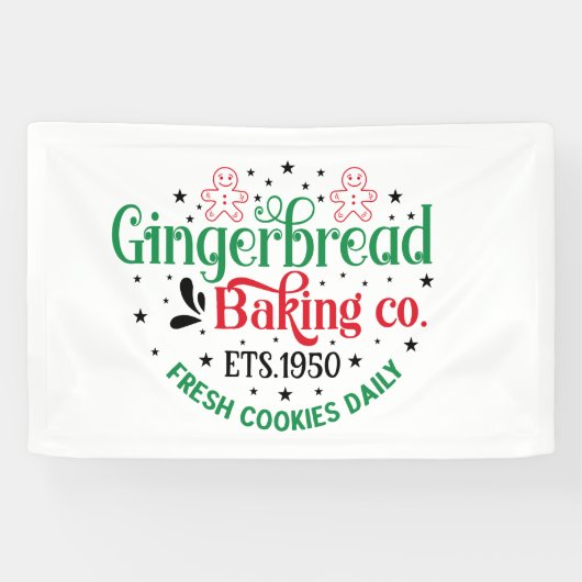 North Pole Gingerbrood Baking Company Spandoek (Horizontaal)
