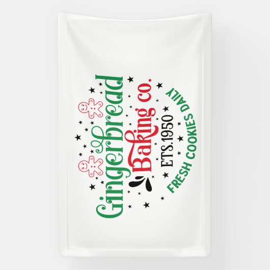 North Pole Gingerbrood Baking Company Spandoek (Verticaal)