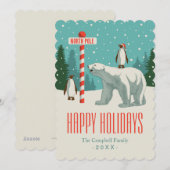 North Pole Holiday Feestdagenkaart (Voorkant / Achterkant)