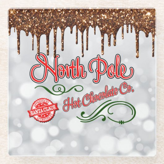 North Pole Hot Chocolade Glazen Onderzetter (Voorkant)