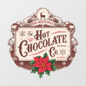 North Pole Hot Chocolate Company Raamsticker (Vel)