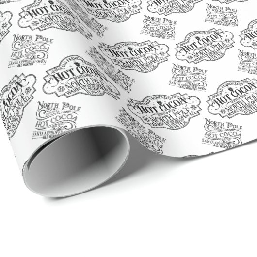 North Pole Hot Cocoa  Stamp Pattern Cadeaupapier (Rol Hoek)