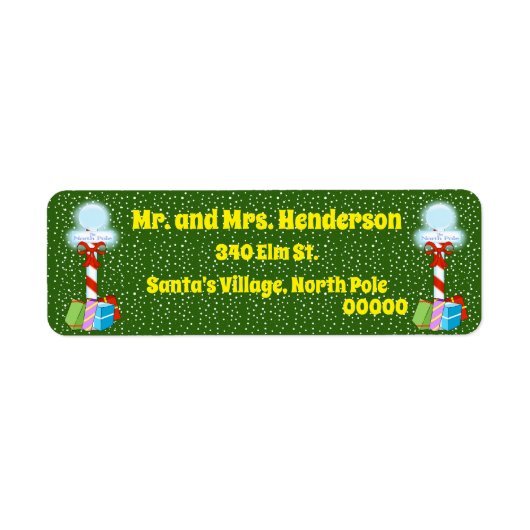 North Pole Kerst retour adreslabels Etiket (Voorkant)