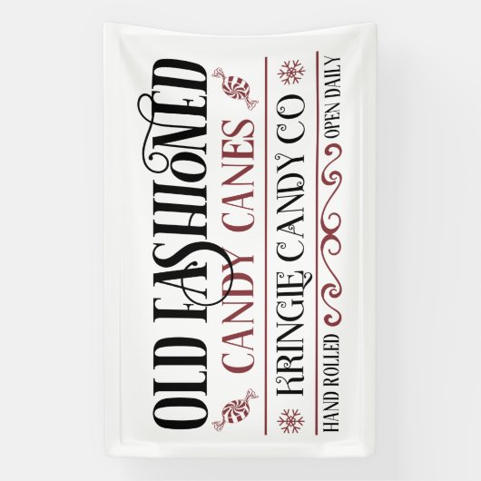 North Pole Kringle snoep Company kerst Spandoek (Verticaal)