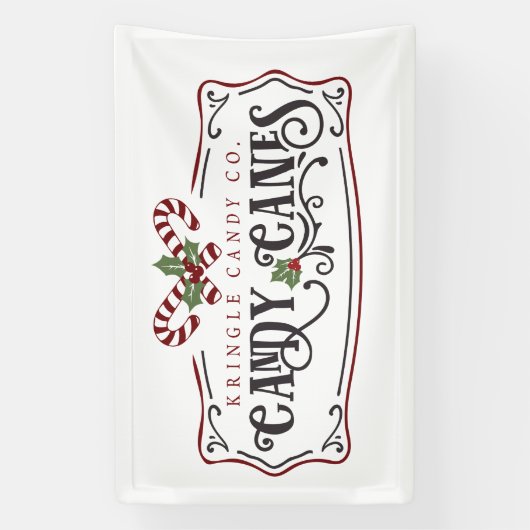 North Pole Kringle snoep Company Spandoek (Verticaal)
