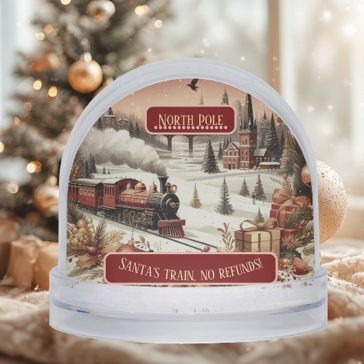 North Pole Magic Christmas Santas Train No Refunds Sneeuwbol