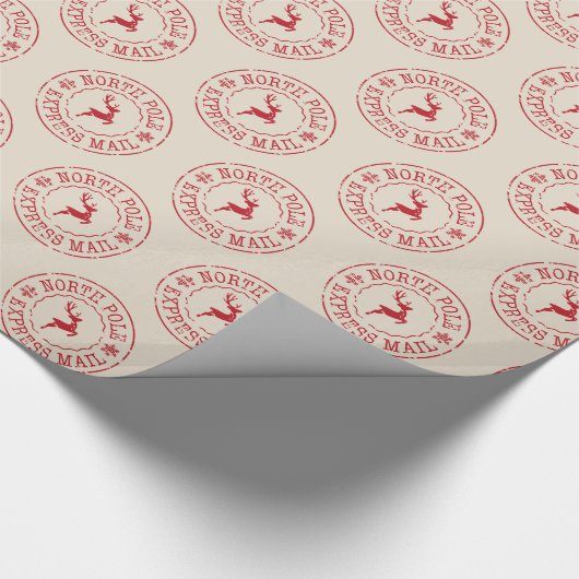 North Pole Mail Christmas Wrapping Paper Cadeaupapier (Hoek)